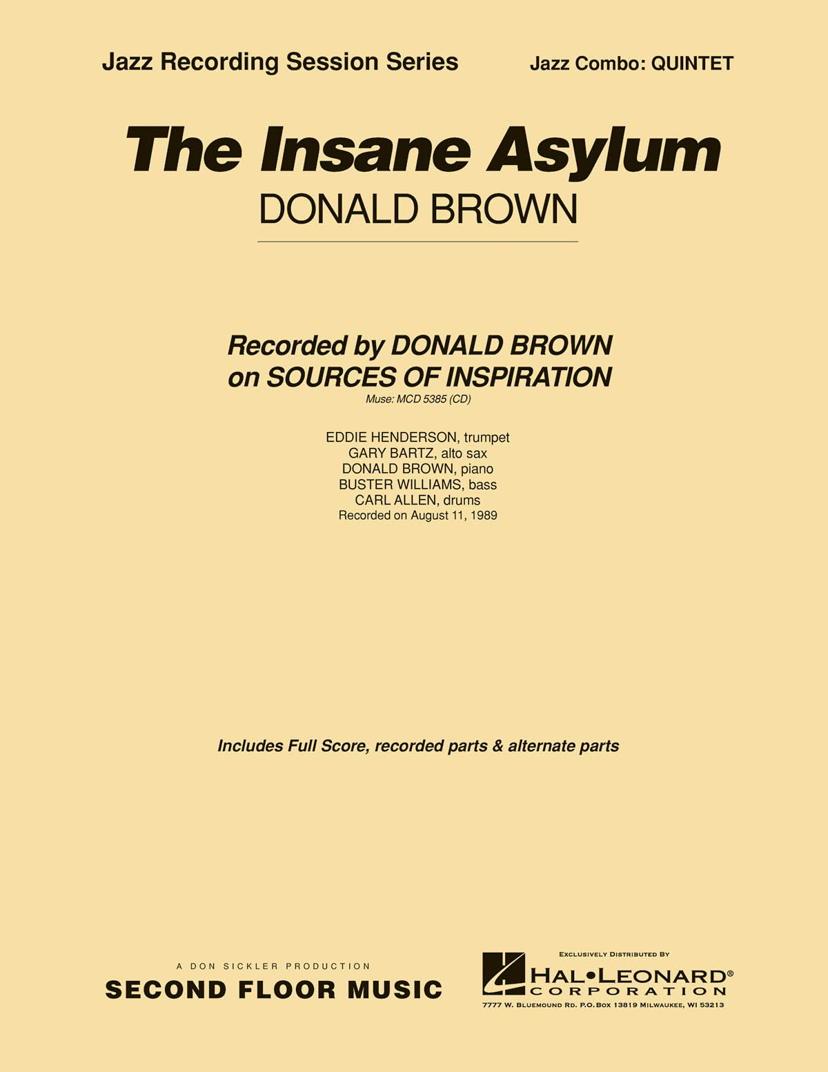 Donald Brown: The Insane Asylum: Jazz Ensemble: Score & Parts
