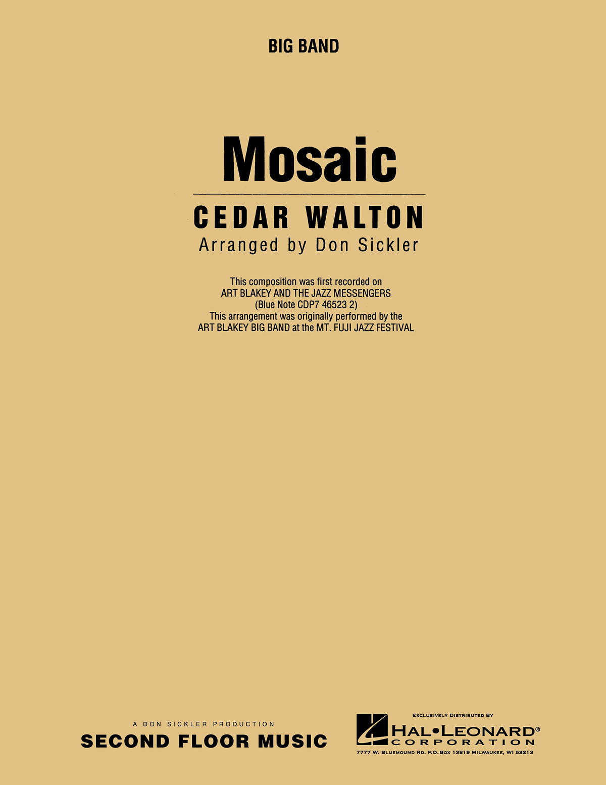 Cedar Walton: Mosaic Full Score: Jazz Ensemble: Score