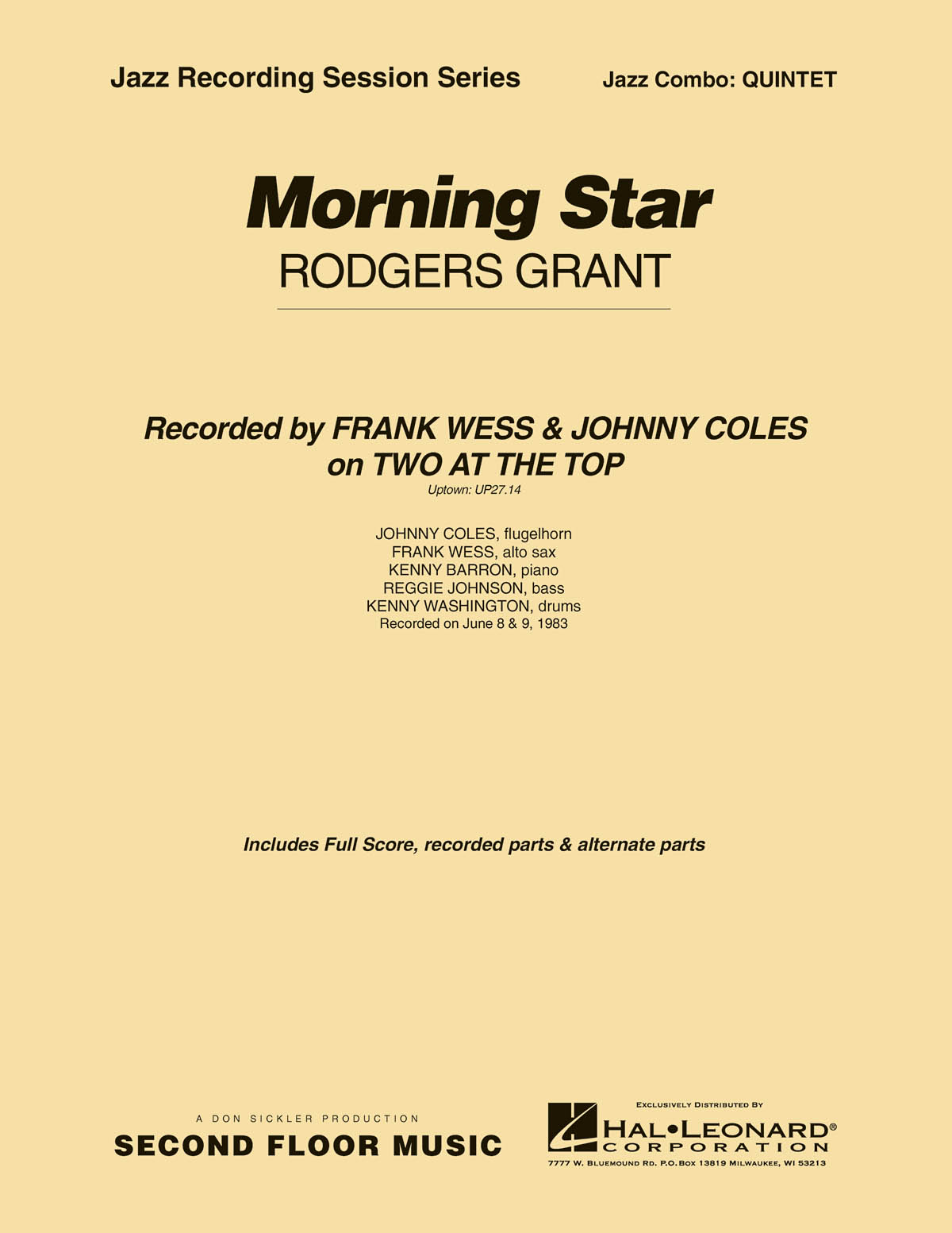 Rodgers Grant: Morning Star: Jazz Ensemble: Score & Parts