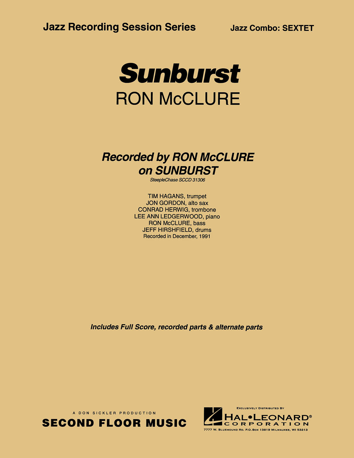 Ron McClure: Sunburst: Jazz Ensemble: Score & Parts