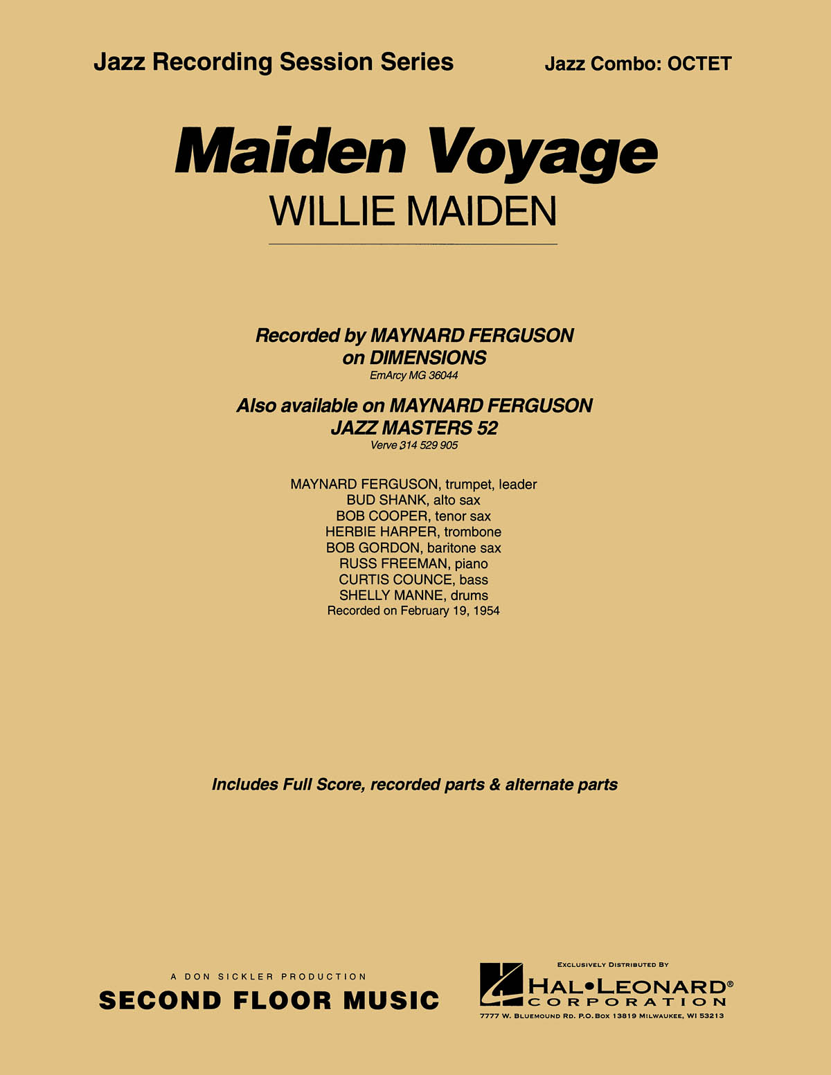 Willie Maiden: Maiden Voyage: Jazz Ensemble: Score & Parts