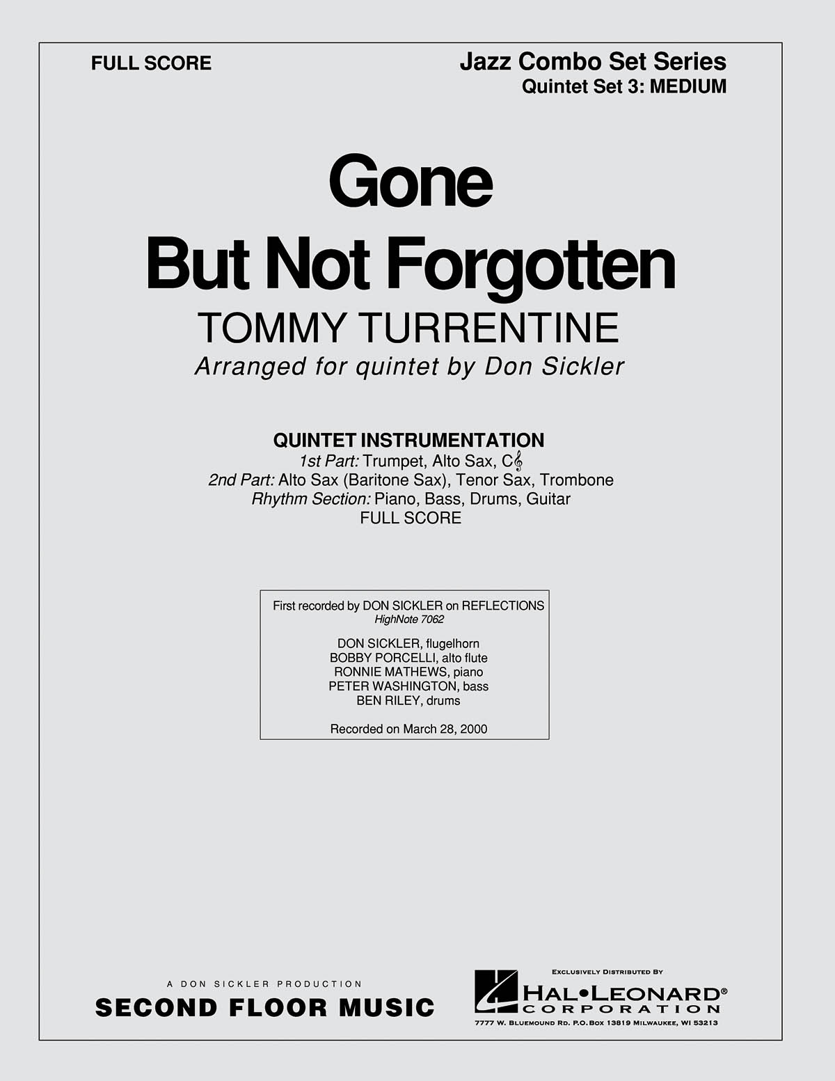 Tommy Turrentine: Gone But Not Forgotten (For Fats): Jazz Ensemble: Score