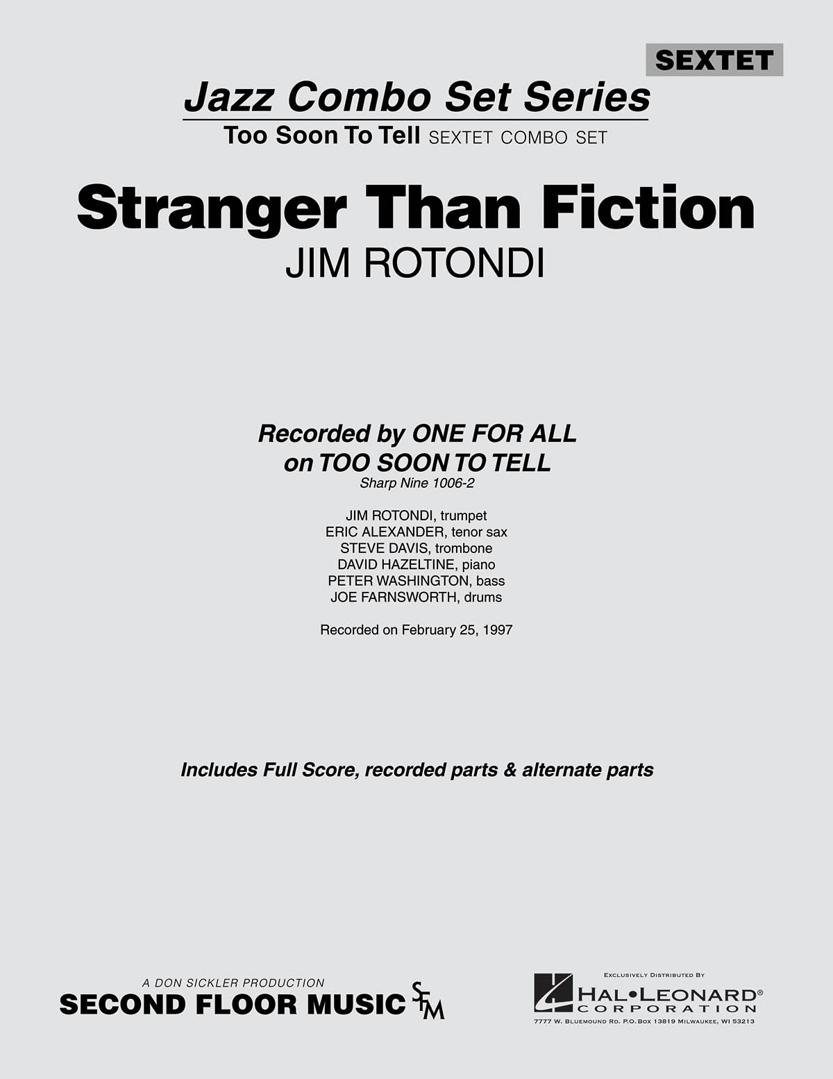 Jim Rotondi: Stranger Than Fiction: Jazz Ensemble: Score & Parts