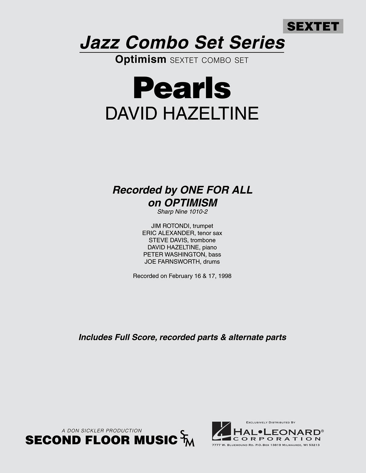 David Hazeltine: Pearls: Jazz Ensemble: Score & Parts