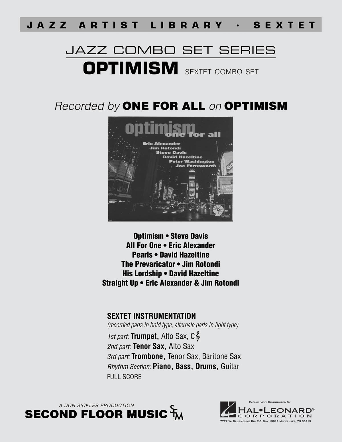 Optimism: 6 Charts Recorded by One For All: Jazz Ensemble: Score & Parts