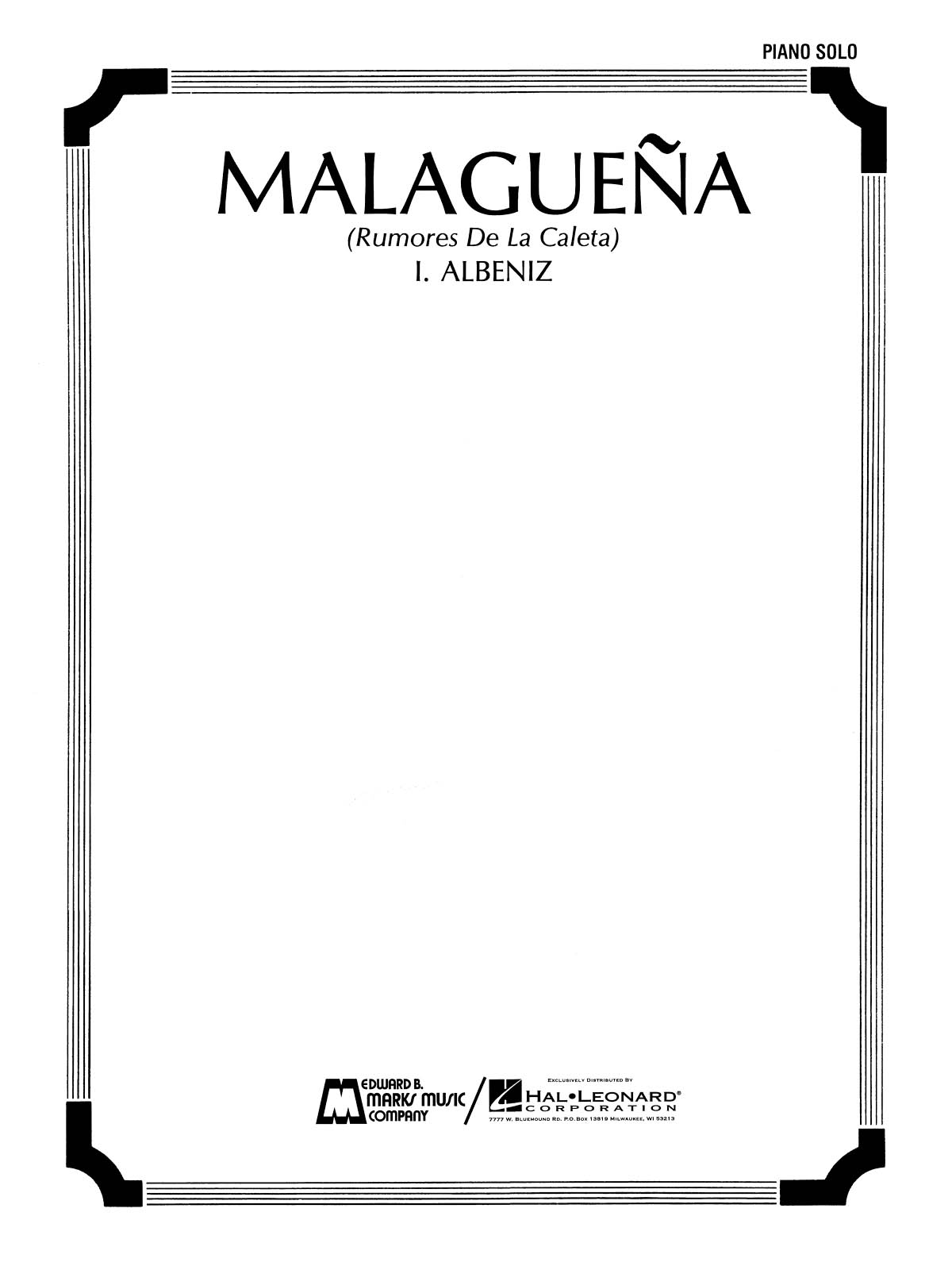 Isaac Albniz: Malaguena: Piano: Instrumental Album