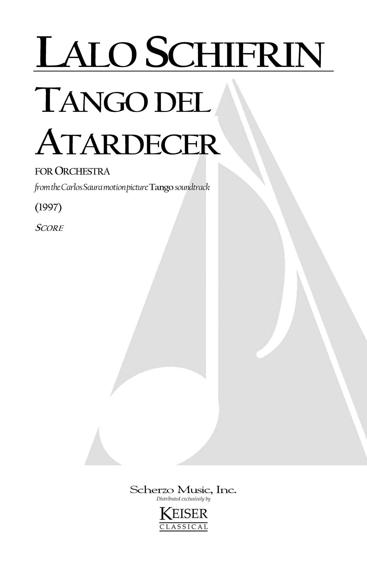 Lalo Schifrin: Tango del Atardecer: Orchestra: Score