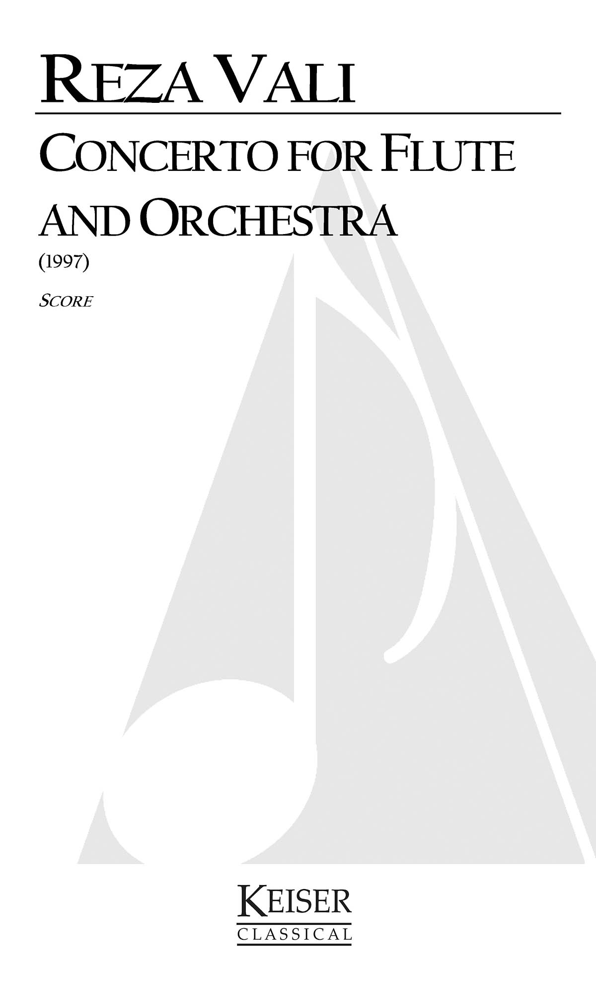 Reza Vali: Concerto for Flute and Orchestra: Orchestra and Solo: Score