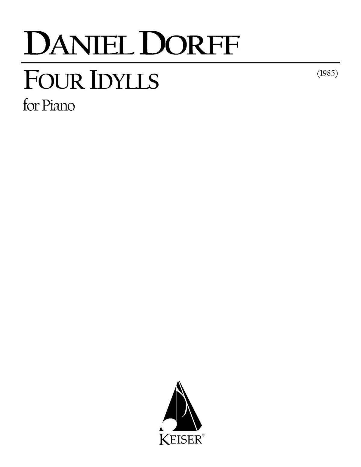 Daniel Dorff: Four Idylls: Piano: Instrumental Album