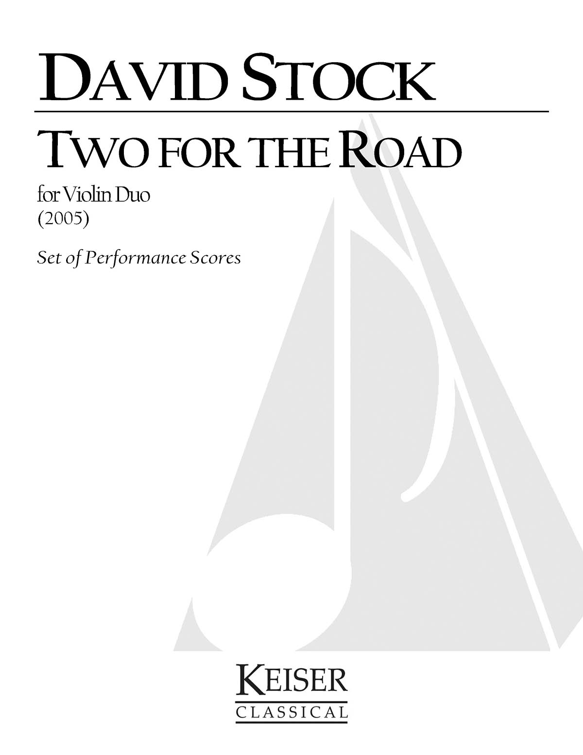 David Stock: 2 for the Road: Violin Duet: Parts