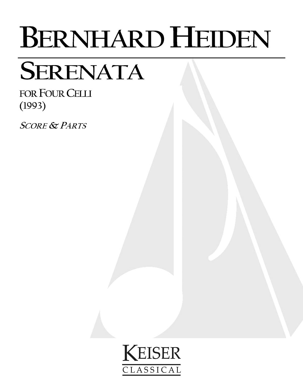 Bernhard Heiden: Serenata for Four Celli: Cello Ensemble: Score & Parts