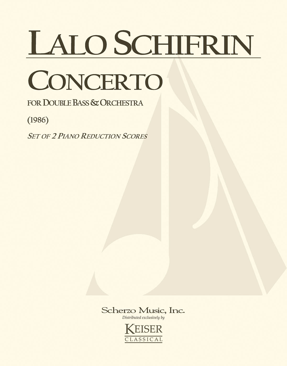 Lalo Schifrin: Concerto for Double Bass and Orchestra: Double Bass and Accomp.: