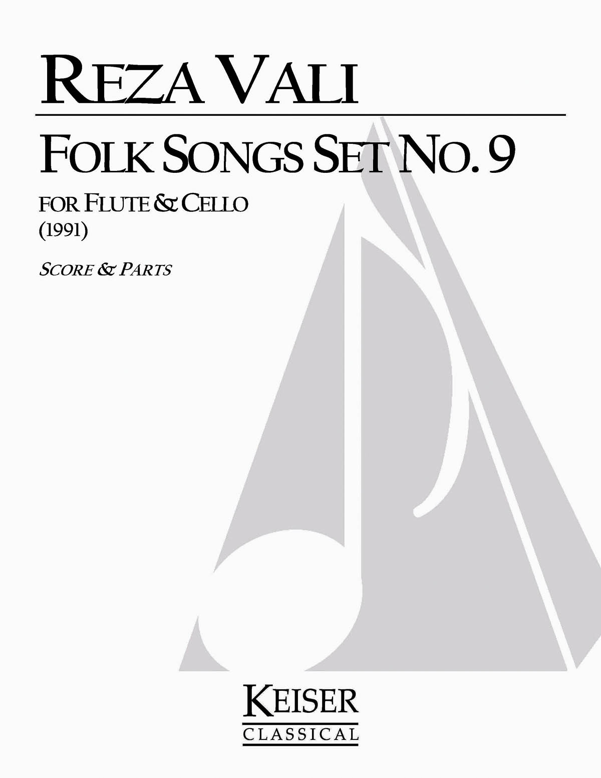 Reza Vali: Folk Songs: Set No. 9: Flute and Accomp.: Score and Parts