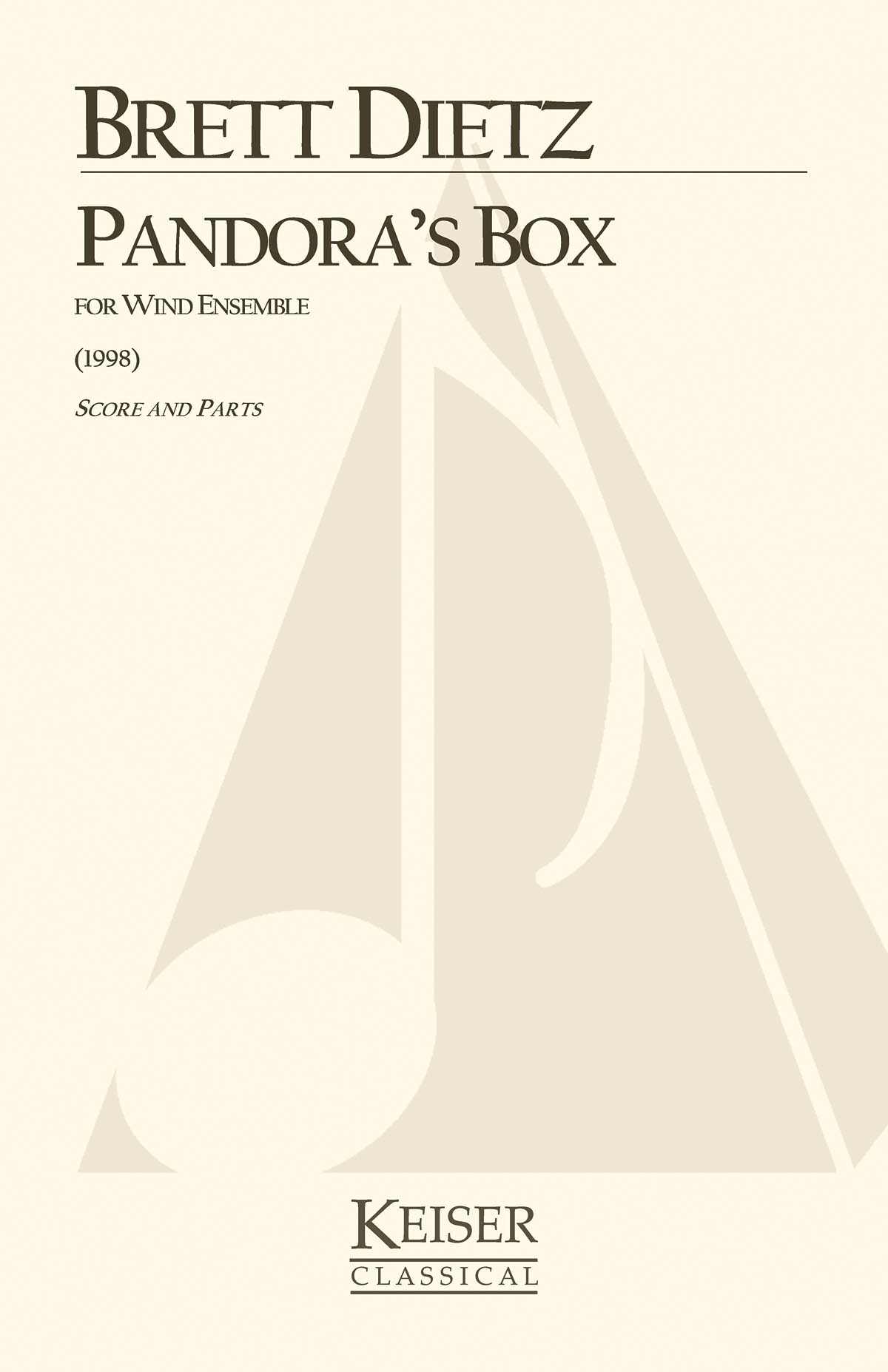 Brett William Dietz: Pandora's Box: Wind Ensemble: Score & Parts