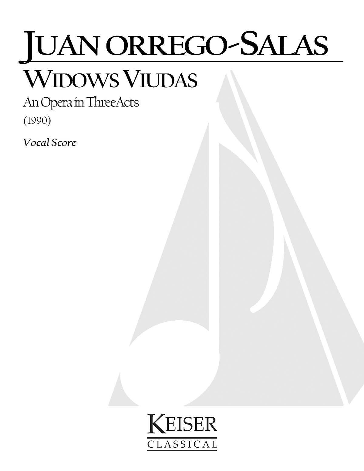 Juan Orrego-Salas: Widows (Viudas): Mixed Choir a Cappella: Vocal Score
