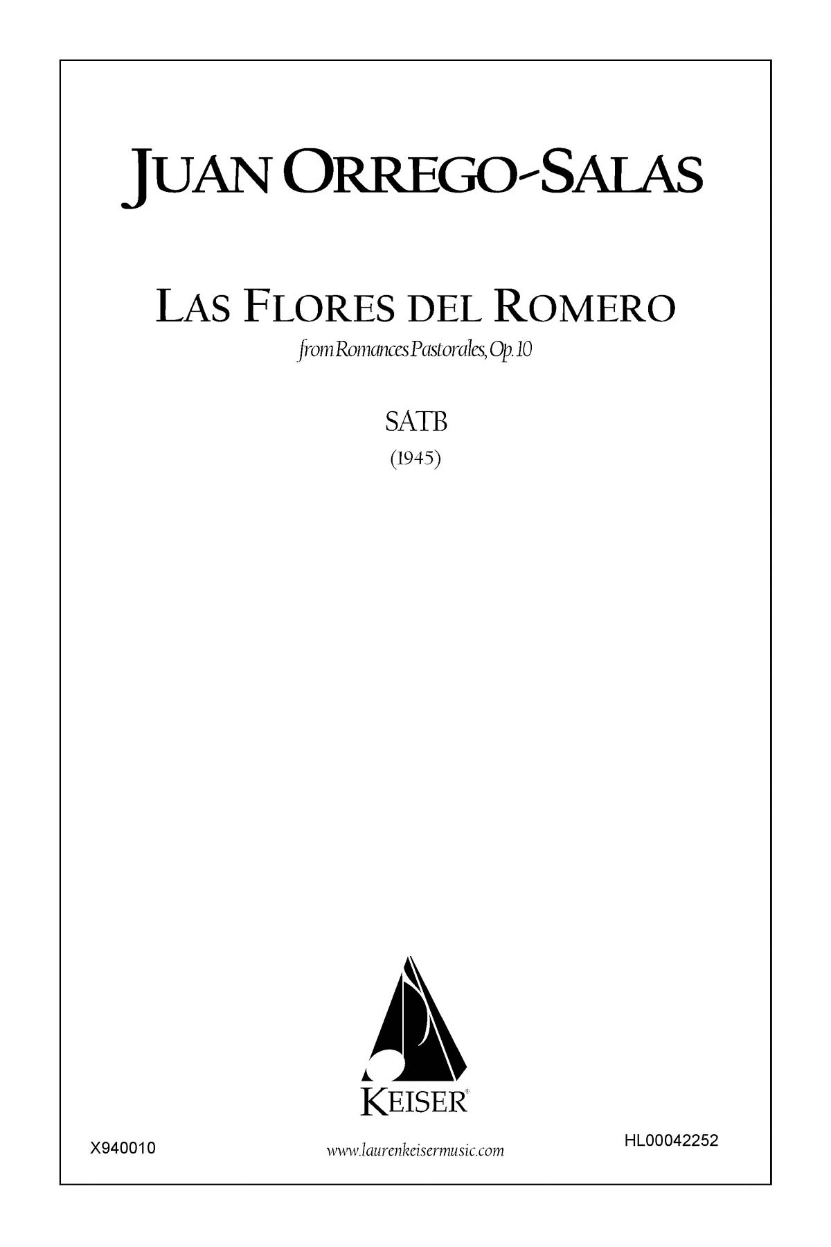 Juan Orrego-Salas: Las Flores Del Romero: Mixed Choir a Cappella: Vocal Score