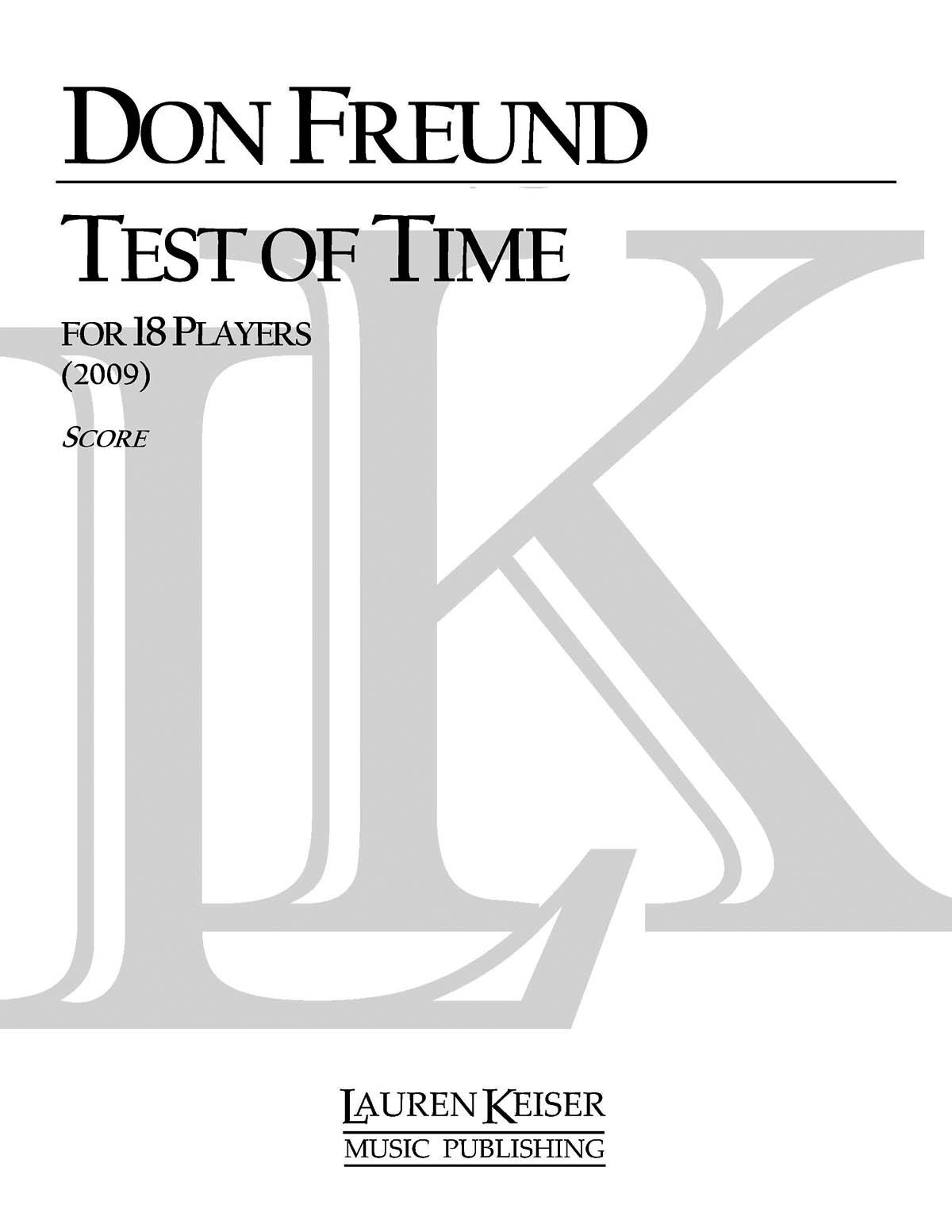 Don Freund: Test of Time: Chamber Ensemble: Score