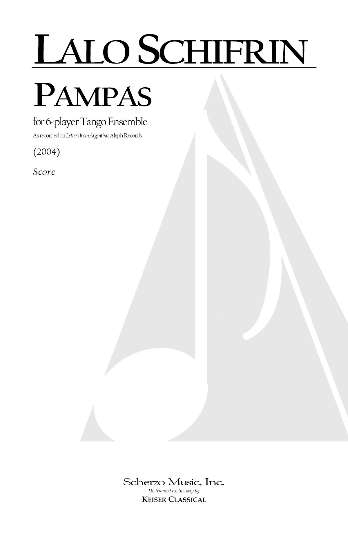 Lalo Schifrin: Pampas: Chamber Ensemble: Part