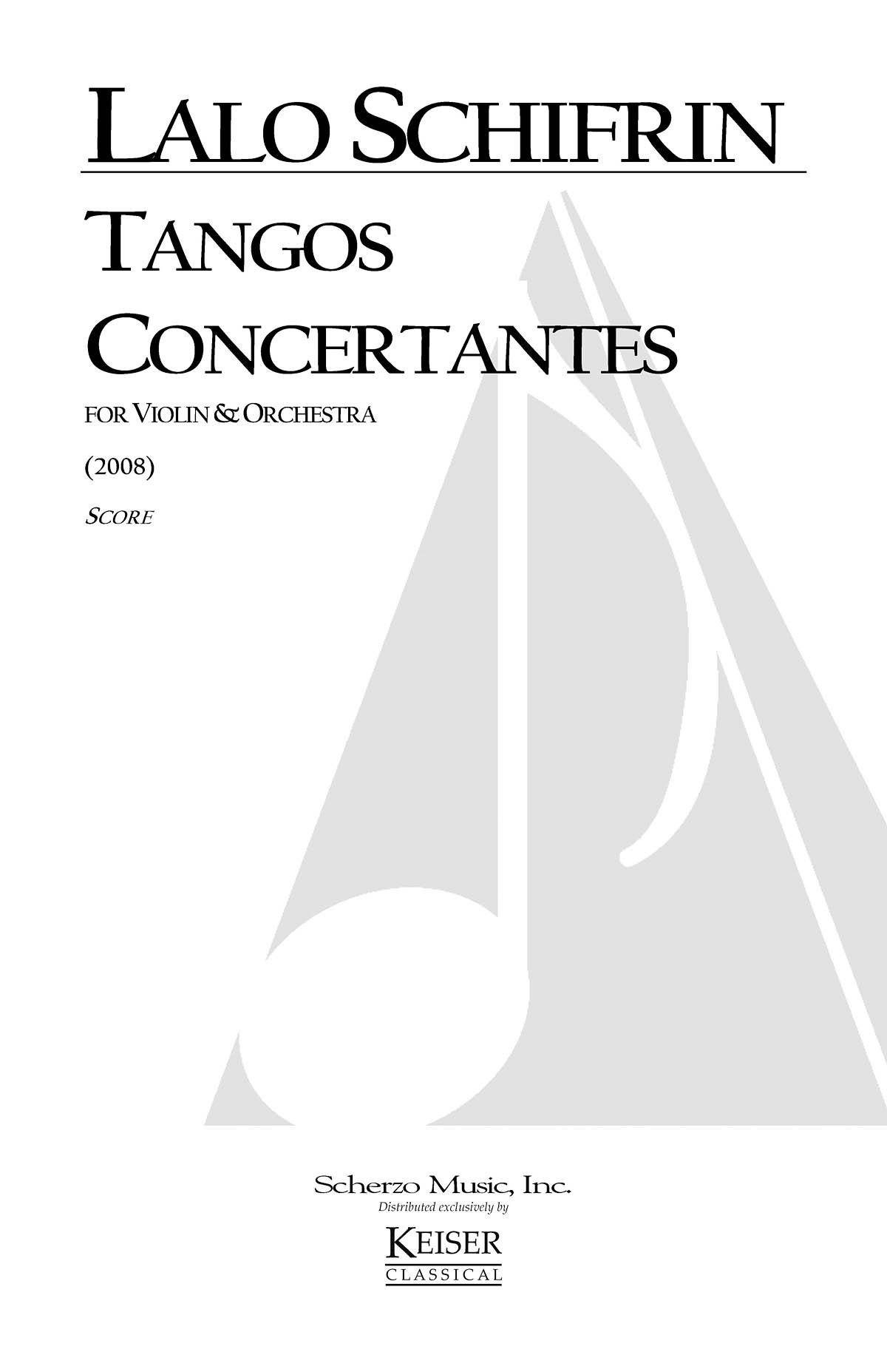 Lalo Schifrin: Tango Concertantes: Orchestra: Score
