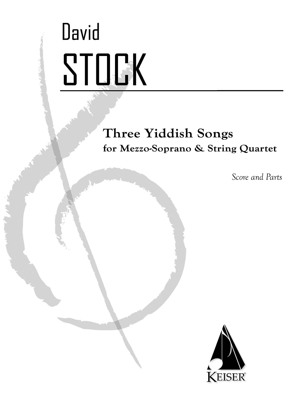 David Stock: 3 Yiddish Songs: Vocal and Other Accompaniment: Score