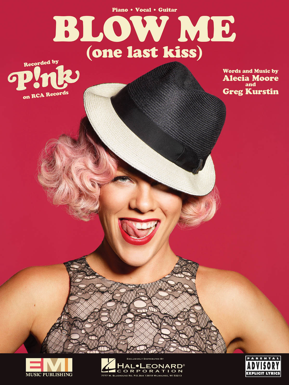 Pink: Blow Me One Last Kiss: Piano  Vocal and Guitar: Mixed Songbook