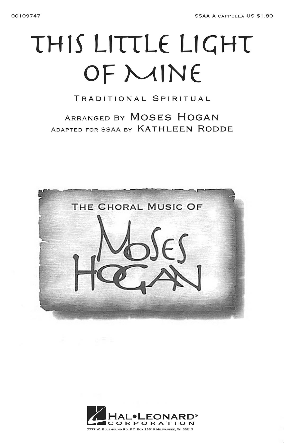 Moses Hogan: This Little Light of Mine: Upper Voices a Cappella: Vocal Score