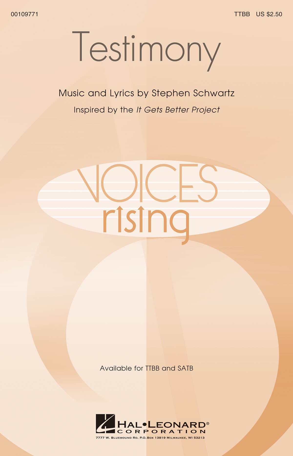 Stephen Schwartz: Testimony: Lower Voices a Cappella: Vocal Score