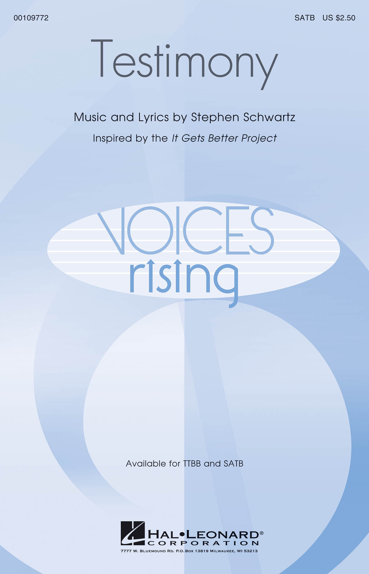 Stephen Schwartz: Testimony: Mixed Choir a Cappella: Vocal Score