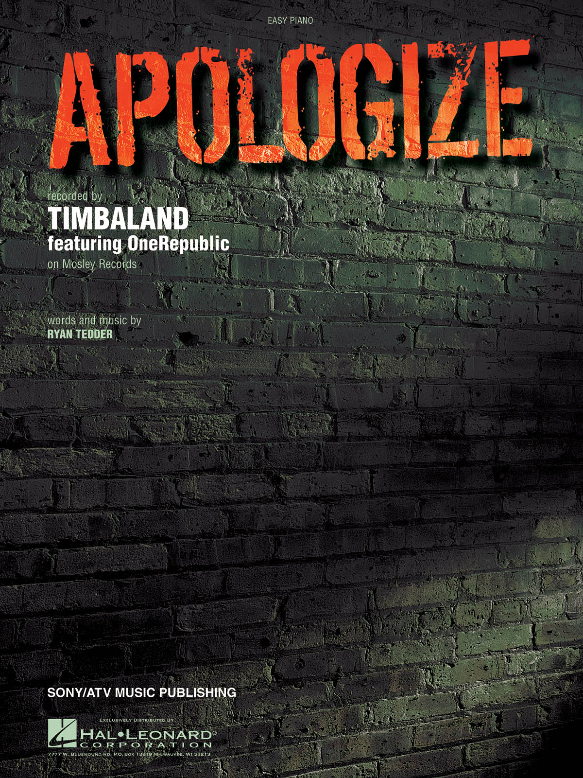 Ryan Tedder: Apologize: Piano