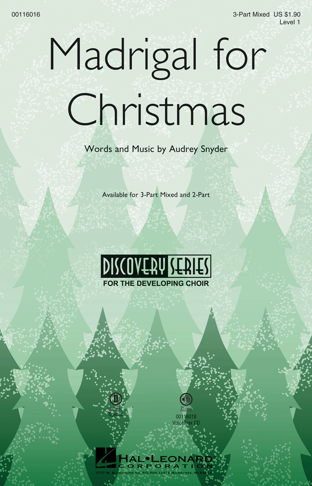 Audrey Snyder: Madrigal for Christmas: Mixed Choir a Cappella: Vocal Score