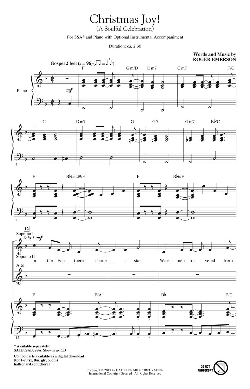 Roger Emerson: Christmas Joy!: Upper Voices a Cappella: Vocal Score