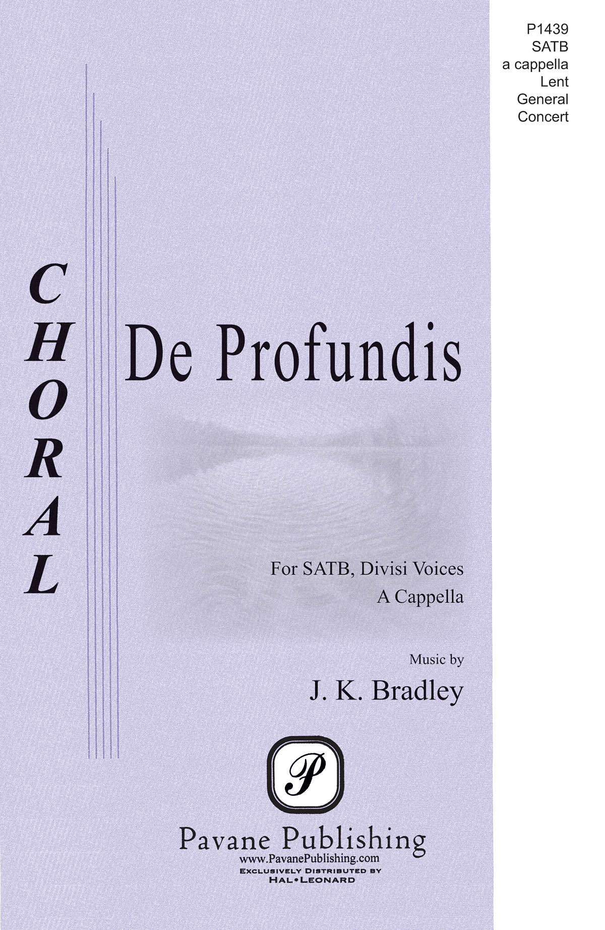 Kane Bradley: De Profundis: Mixed Choir a Cappella: Vocal Score