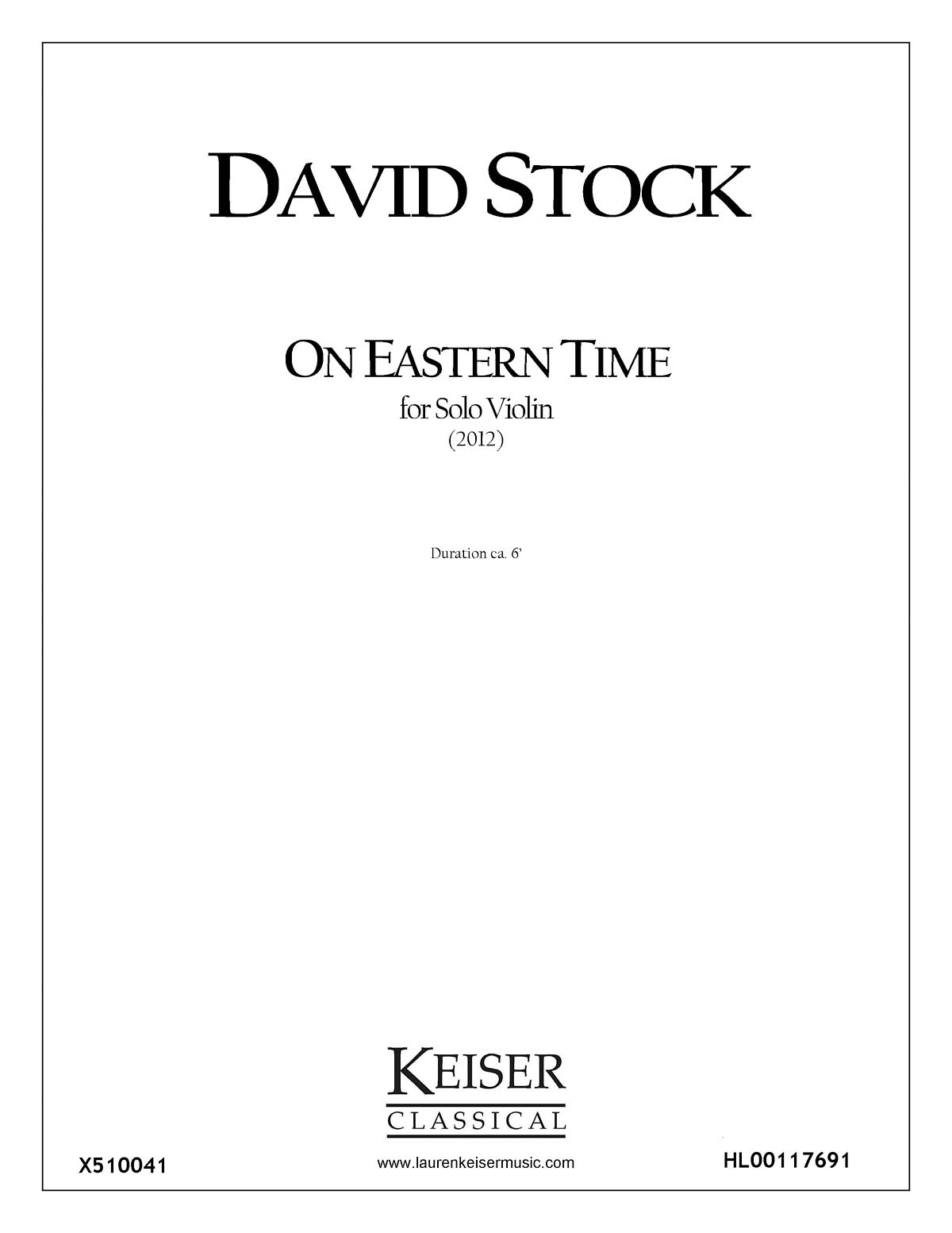 David Stock: On Eastern Time: Violin Solo: Instrumental Album