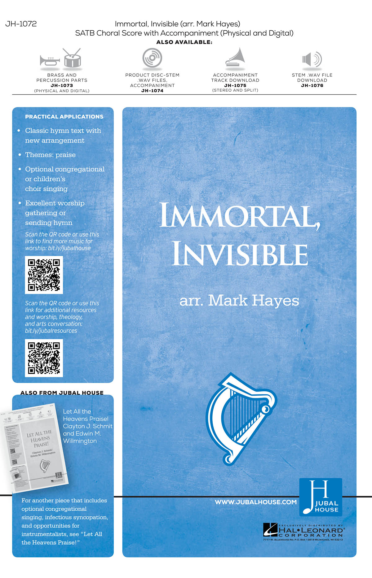 Immortal  Invisible  God Only Wise: Mixed Choir a Cappella: Vocal Score