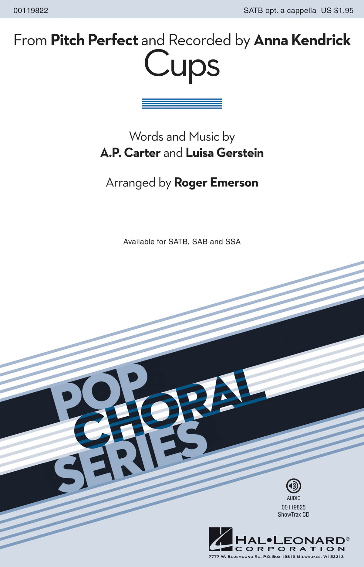 Anna Kendrick: Cups: Mixed Choir a Cappella: Vocal Score
