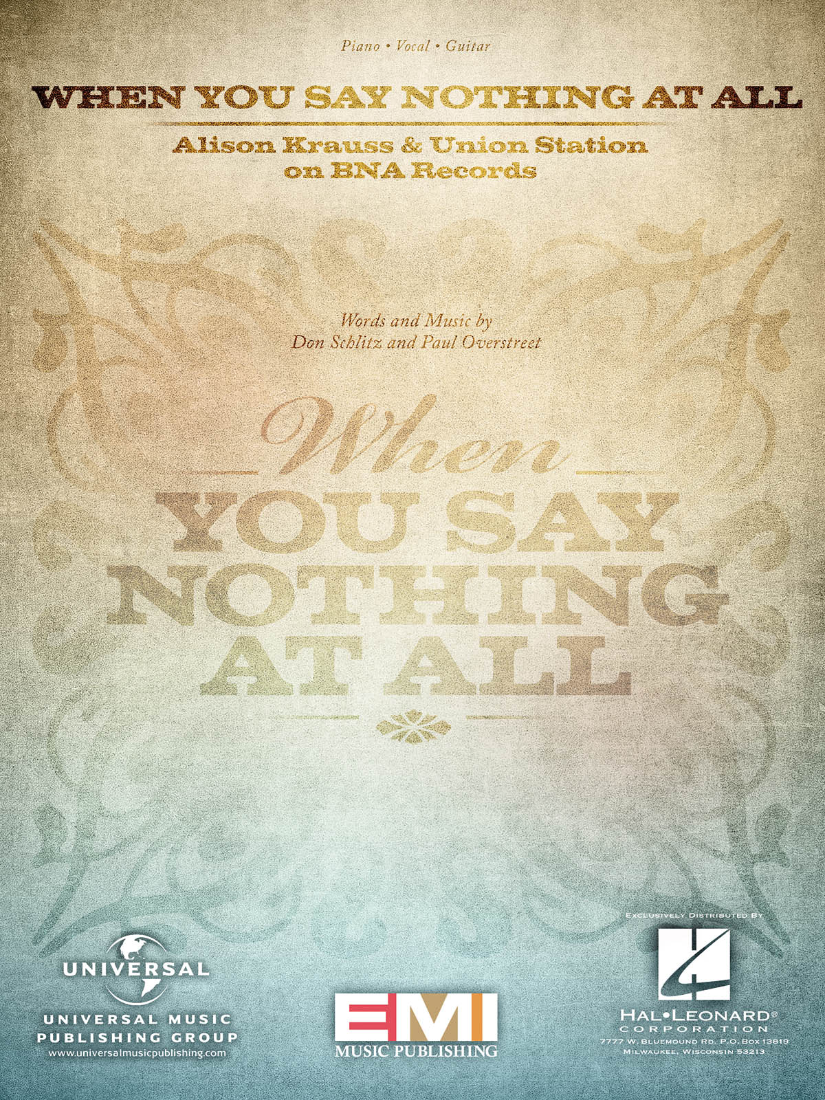 Alison Krauss: When You Say Nothing at All: Vocal and Piano: Single Sheet