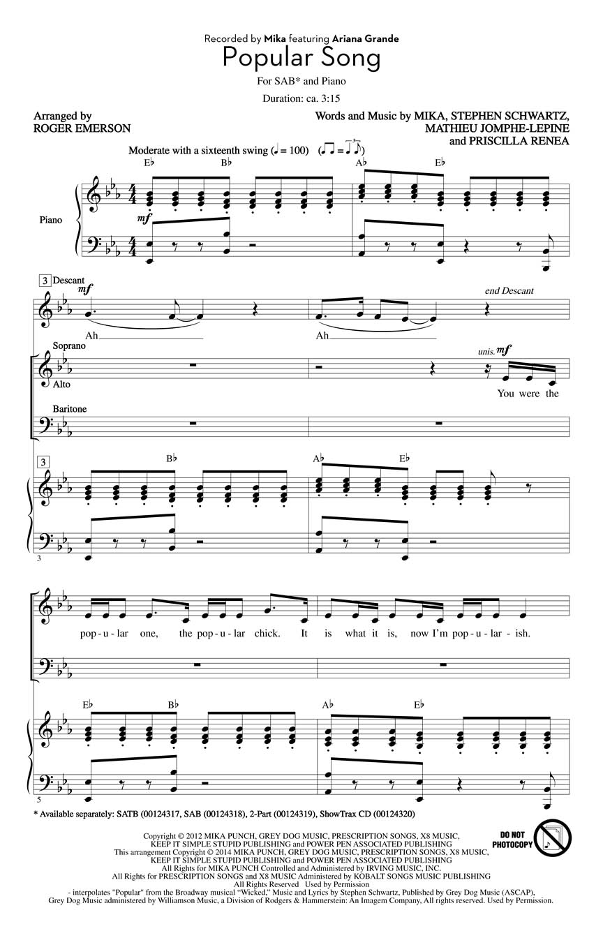 Mika: Popular Song: Mixed Choir a Cappella: Vocal Score