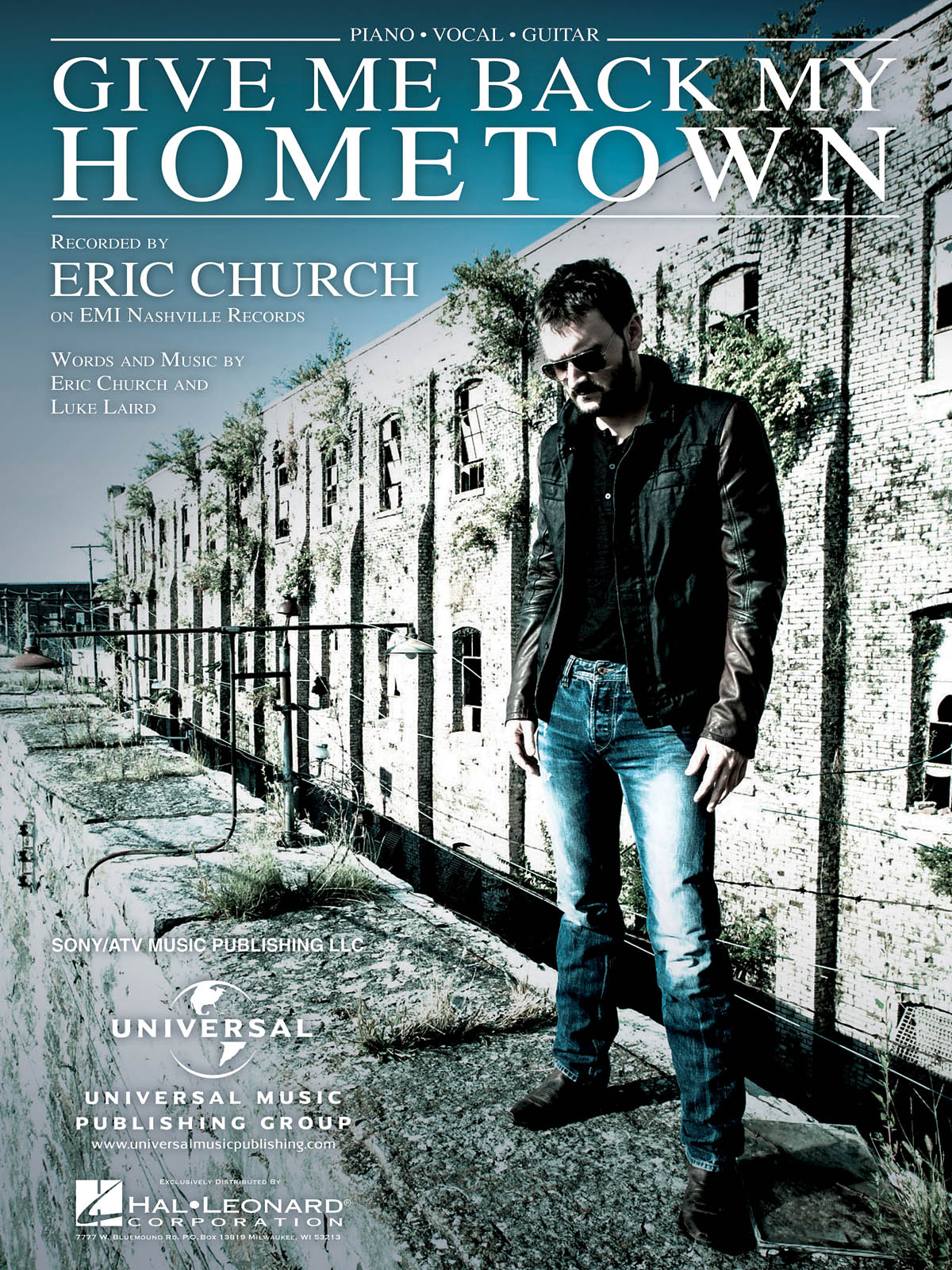 Eric Church: Give Me Back My Hometown: Piano  Vocal and Guitar: Single Sheet