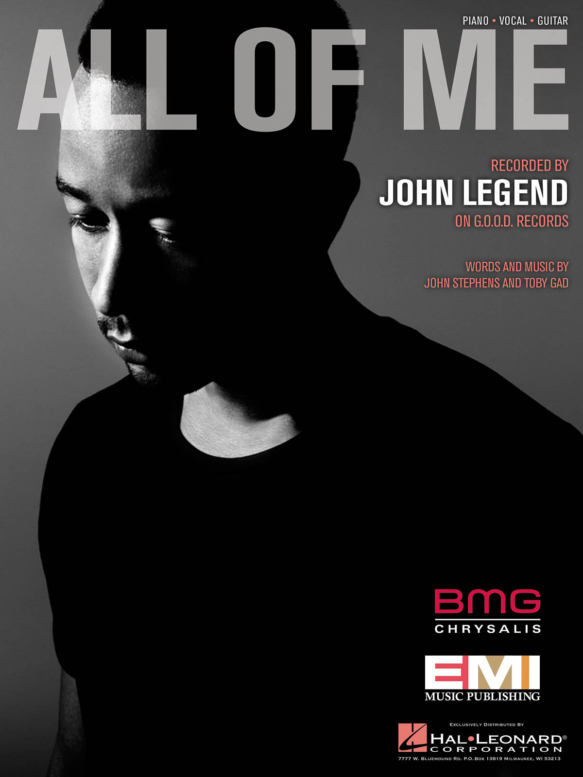John Legend: All of Me: Vocal and Piano: Single Sheet