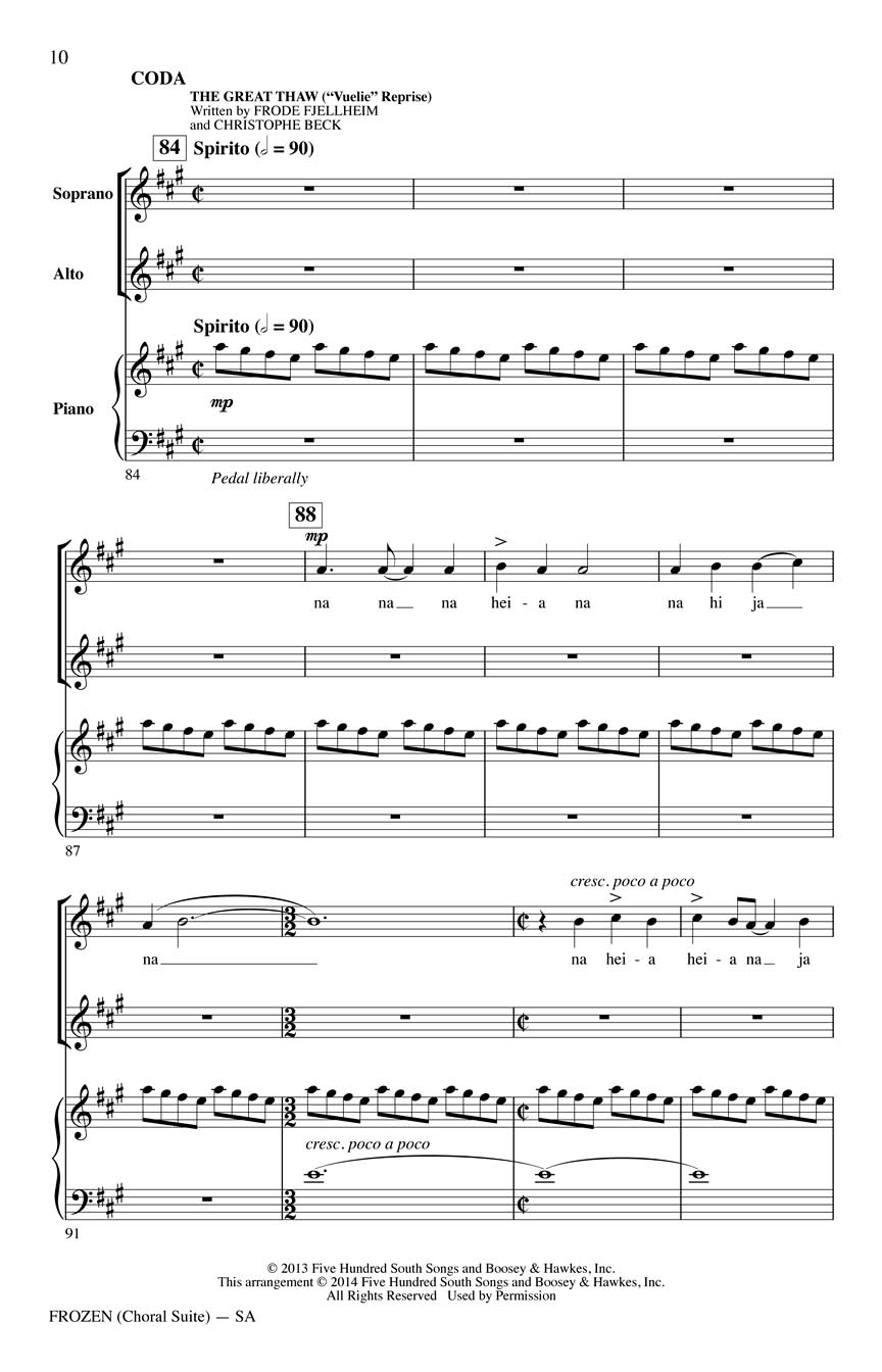 Christine Hals: Frozen (Choral Suite): Upper Voices a Cappella: Vocal Score