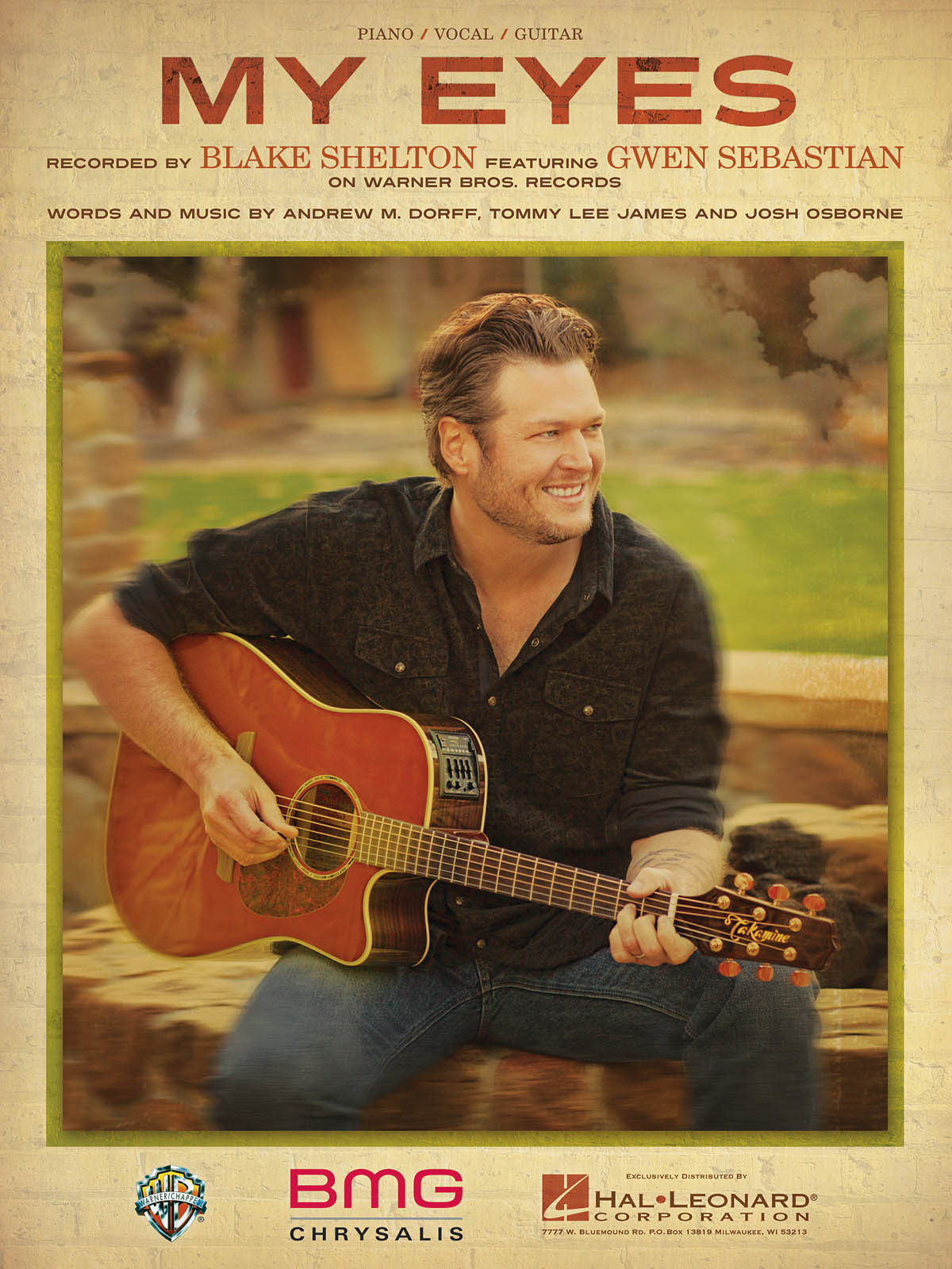 Blake Shelton: My Eyes: Piano  Vocal and Guitar: Mixed Songbook
