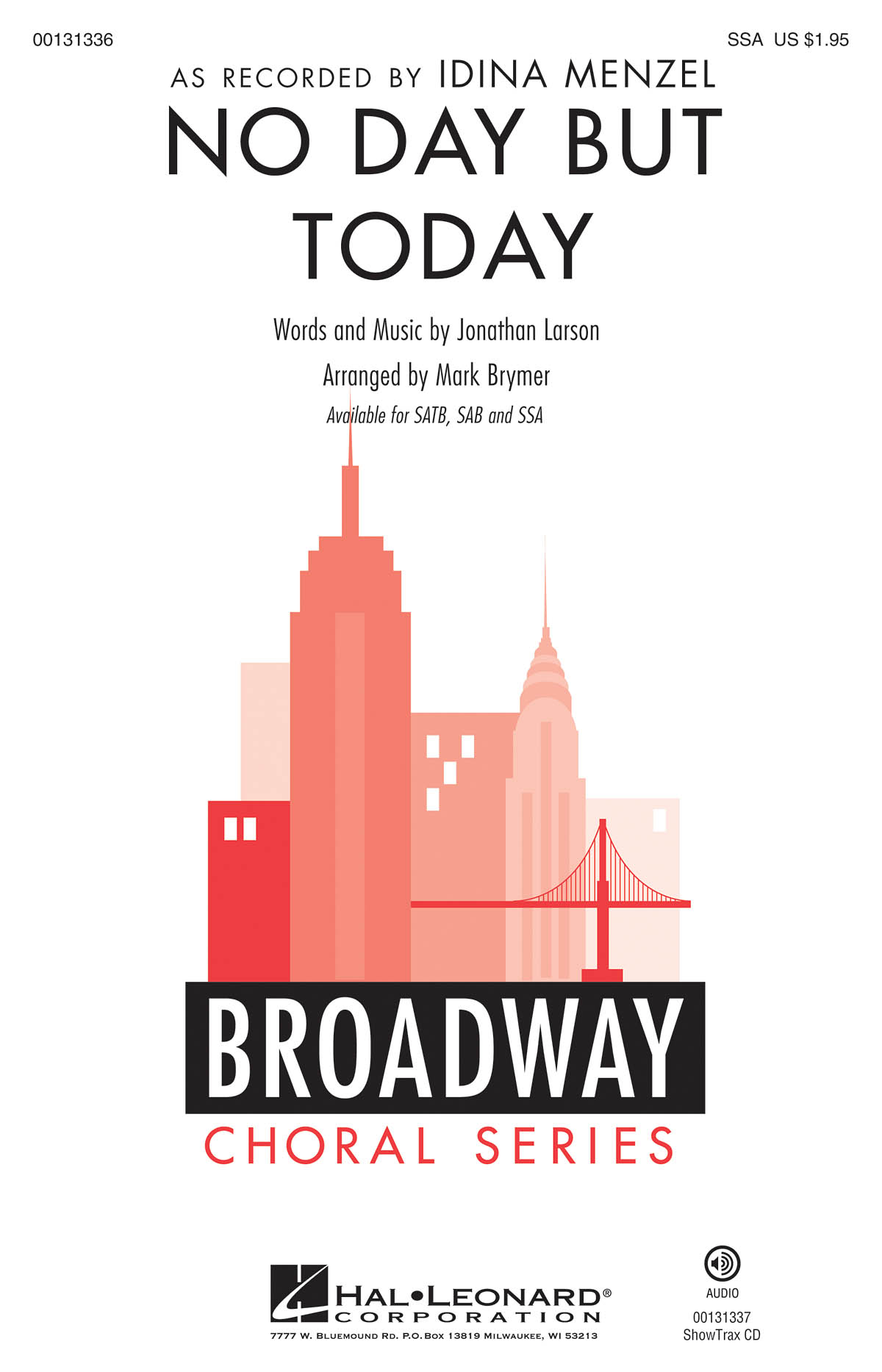 Jonathan Larson: No Day But Today: Upper Voices a Cappella: Vocal Score