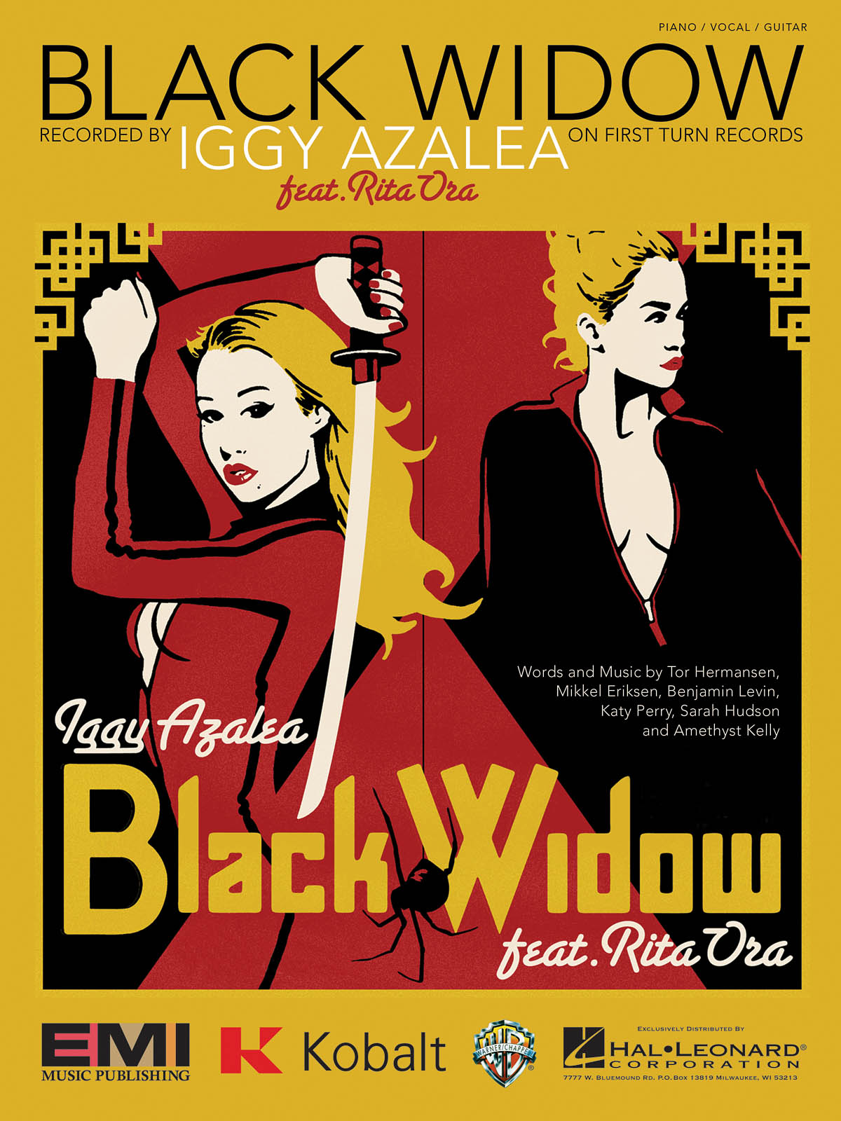 Iggy Azalea Rita Ora: Black Widow: Piano  Vocal and Guitar: Single Sheet