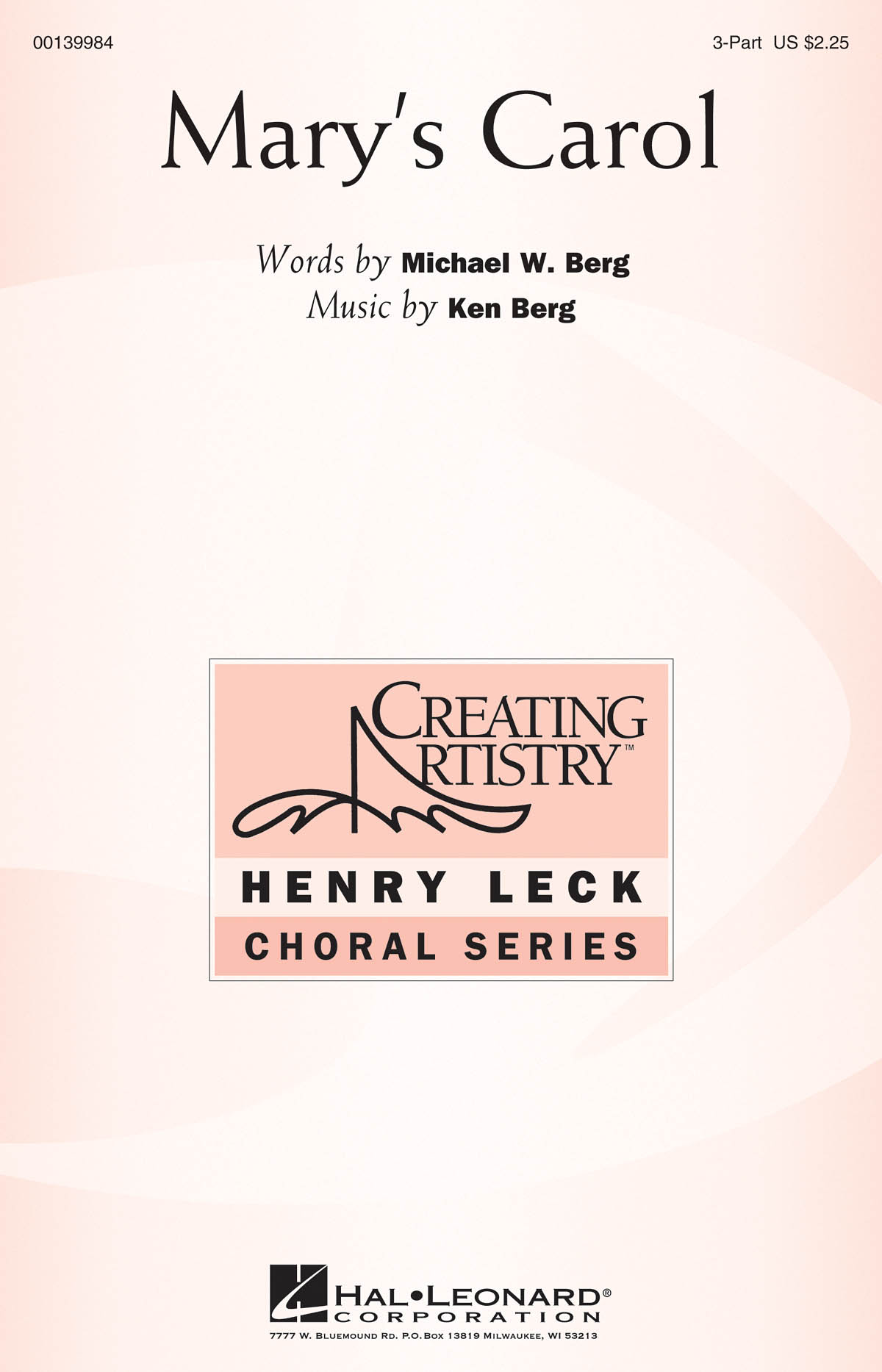 Ken Berg: Mary's Carol: Upper Voices a Cappella: Vocal Score