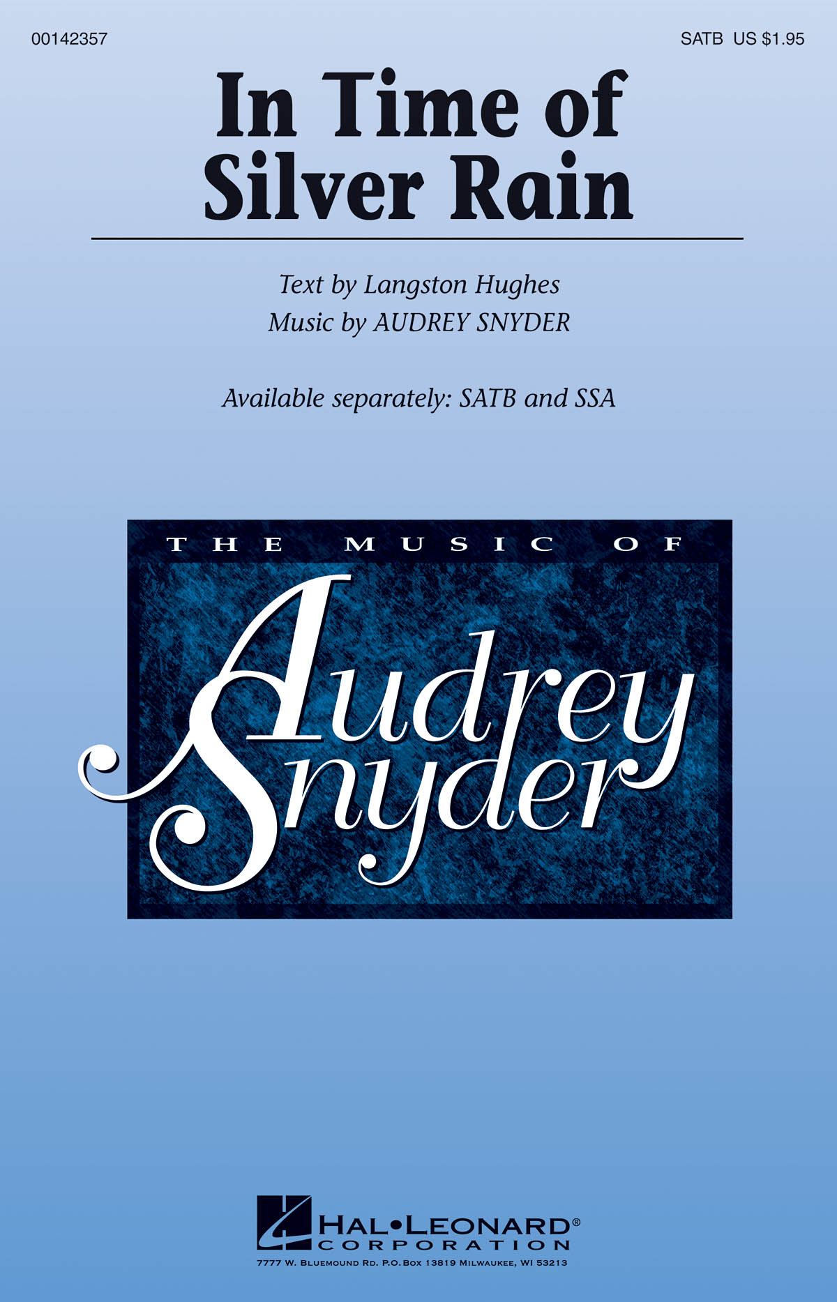 Audrey Snyder: In Time of Silver Rain: Mixed Choir a Cappella: Vocal Score