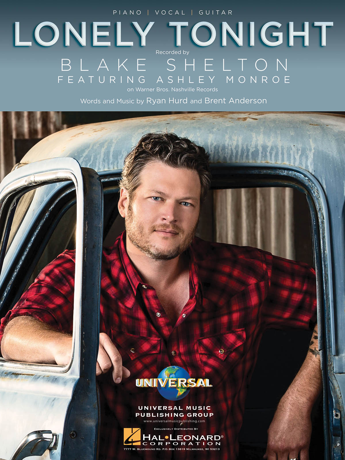 Blake Shelton: Lonely Tonight: Piano  Vocal and Guitar: Single Sheet