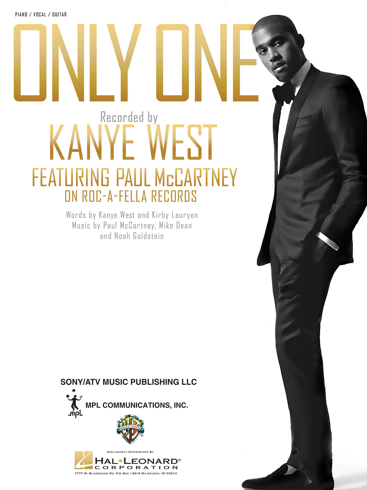 Kanye West Paul McCartney: Only One: Vocal and Piano: Single Sheet