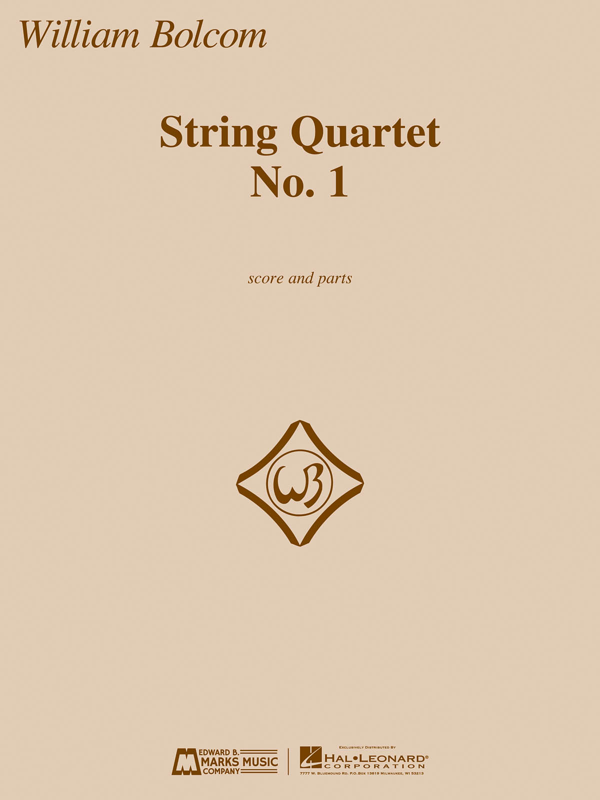 William Bolcom: String Quartet No. 1 - Score And Parts: String Quartet: Score &