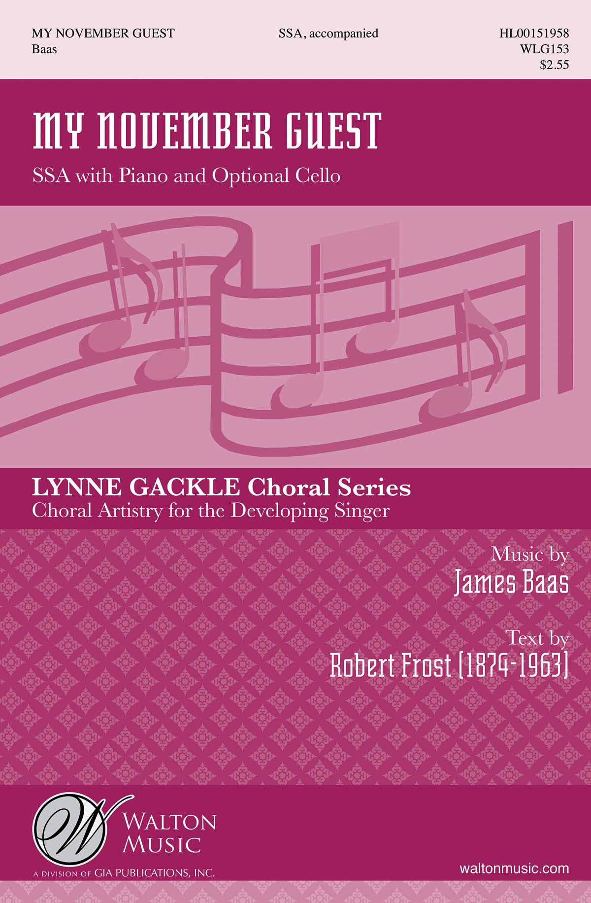 James Baas: My November Guest: Upper Voices and Accomp.: Vocal Score