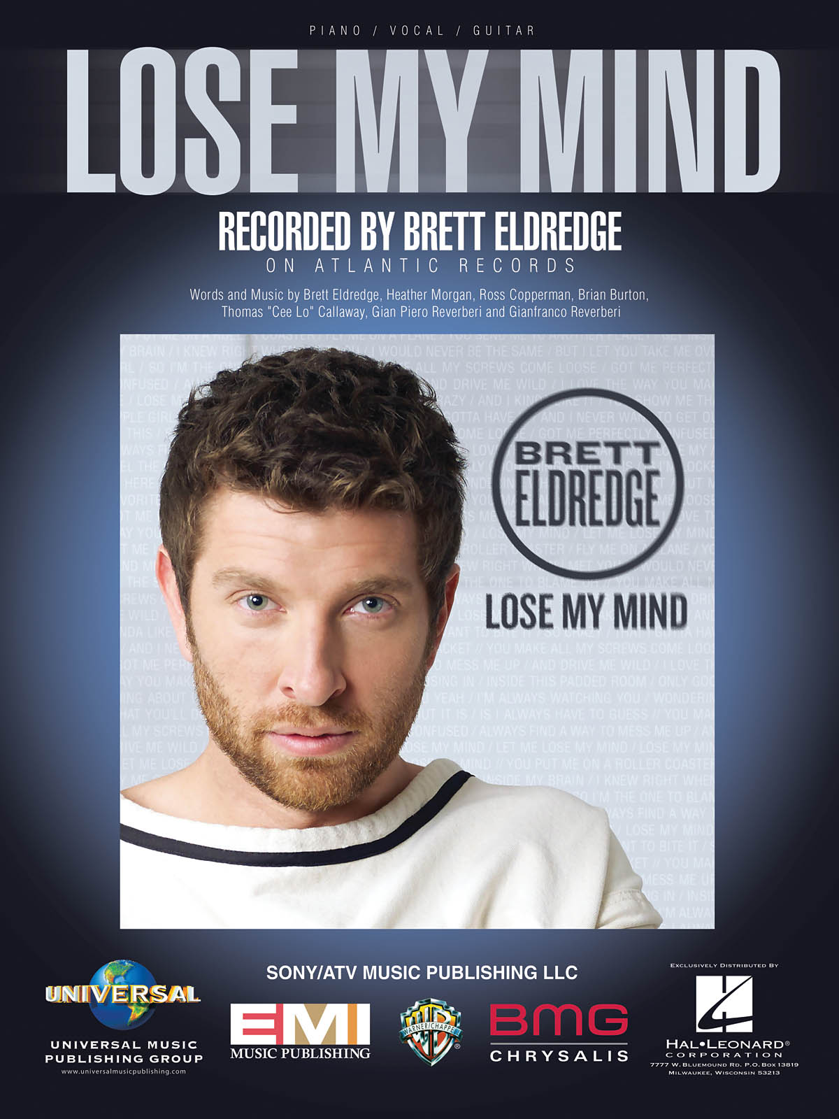 Brett Eldredge: Lose My Mind: Vocal and Piano: Single Sheet